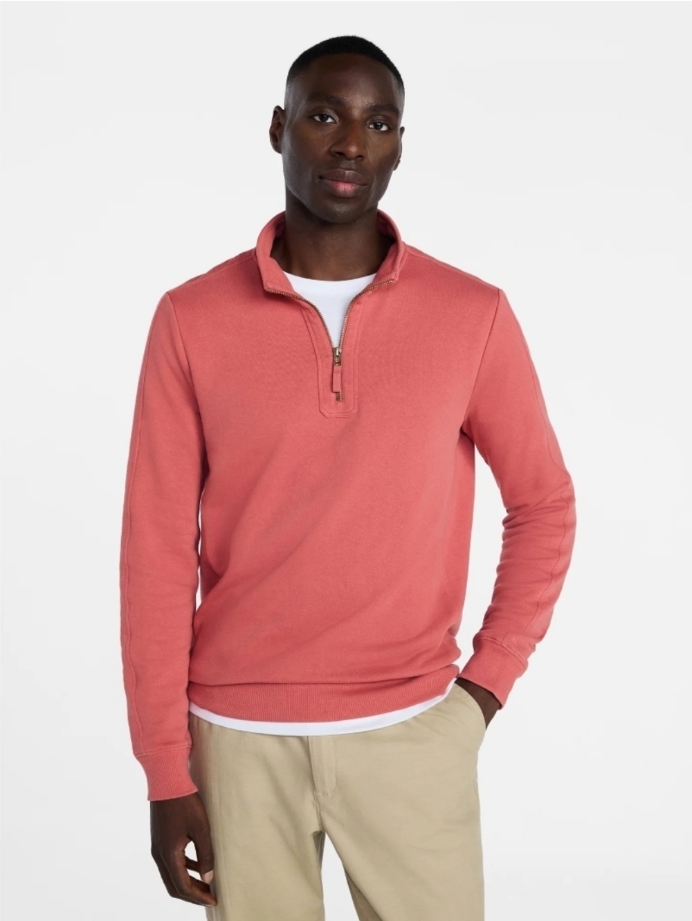 Men's Half-Zip Pullover Sweater - Rust.  11